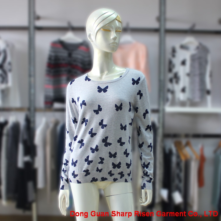 Butterfly Patterns Printing Ladies Pullover 07-2854