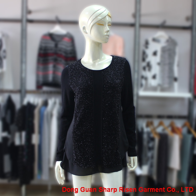 Round Neck Chiffon Sweater 1705002