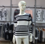 Black/White Stripes Pullover Sweater 1705023