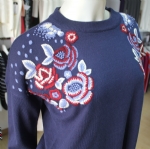 Embroidery Pullover Sweater 161205