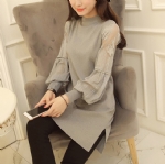 Round neck Princess lace sleeve dress 1706028