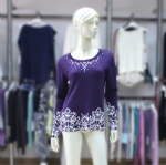 Middle-Aged Womens Purple Pullover 170201
