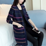 Color stripes long cardigan 1706187