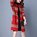 Warm winter lengthened female cardigan 1706196