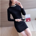 Nail bead Plain knitting dress 1706226