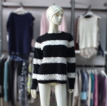 Lace Stripes Knit Pullover Sweater 170349
