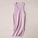 V collar knit dress 1706301